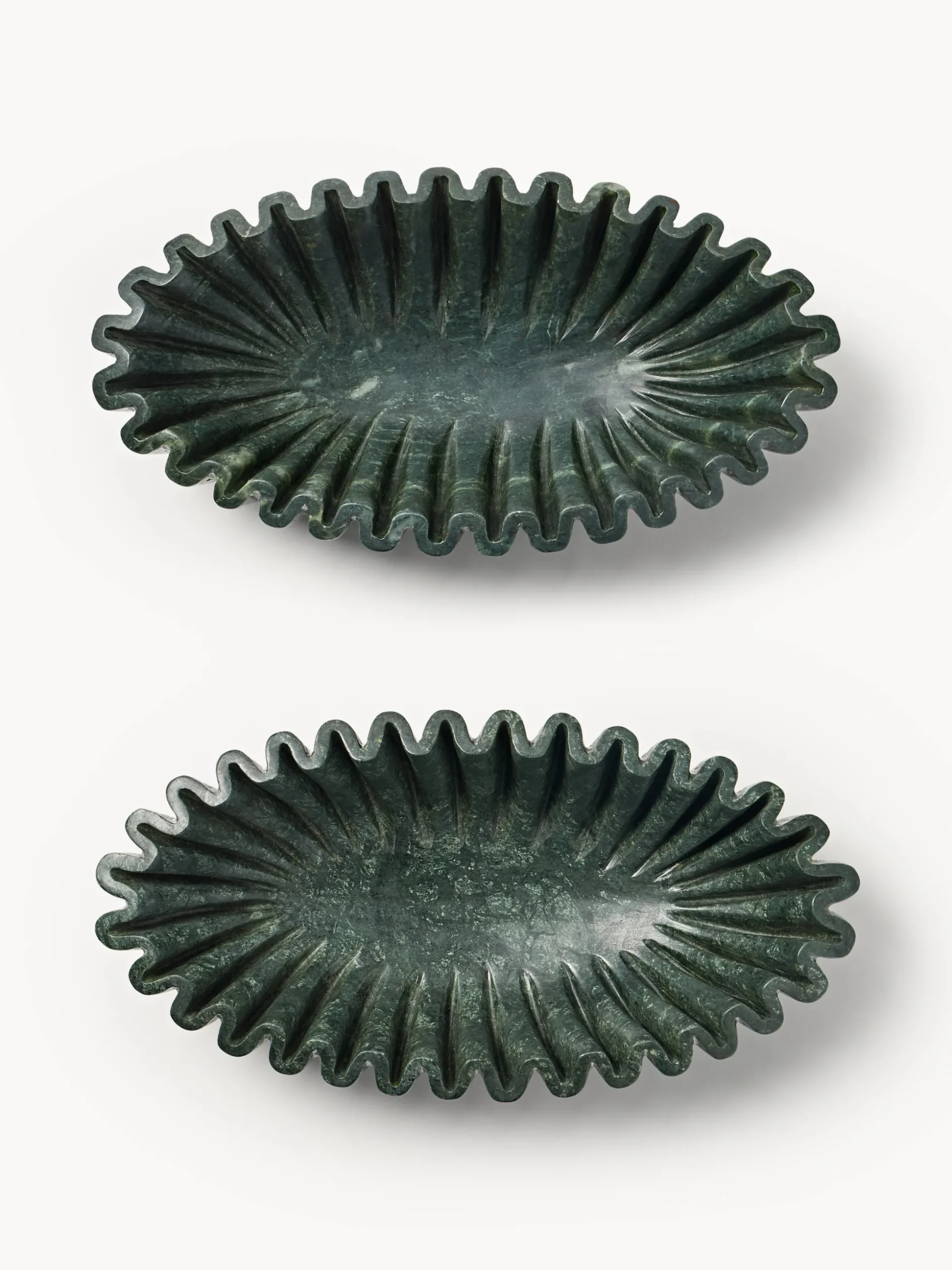 Ciotola decorativa ovale in marmo fatta a mano Santorini, larg. 35 cm