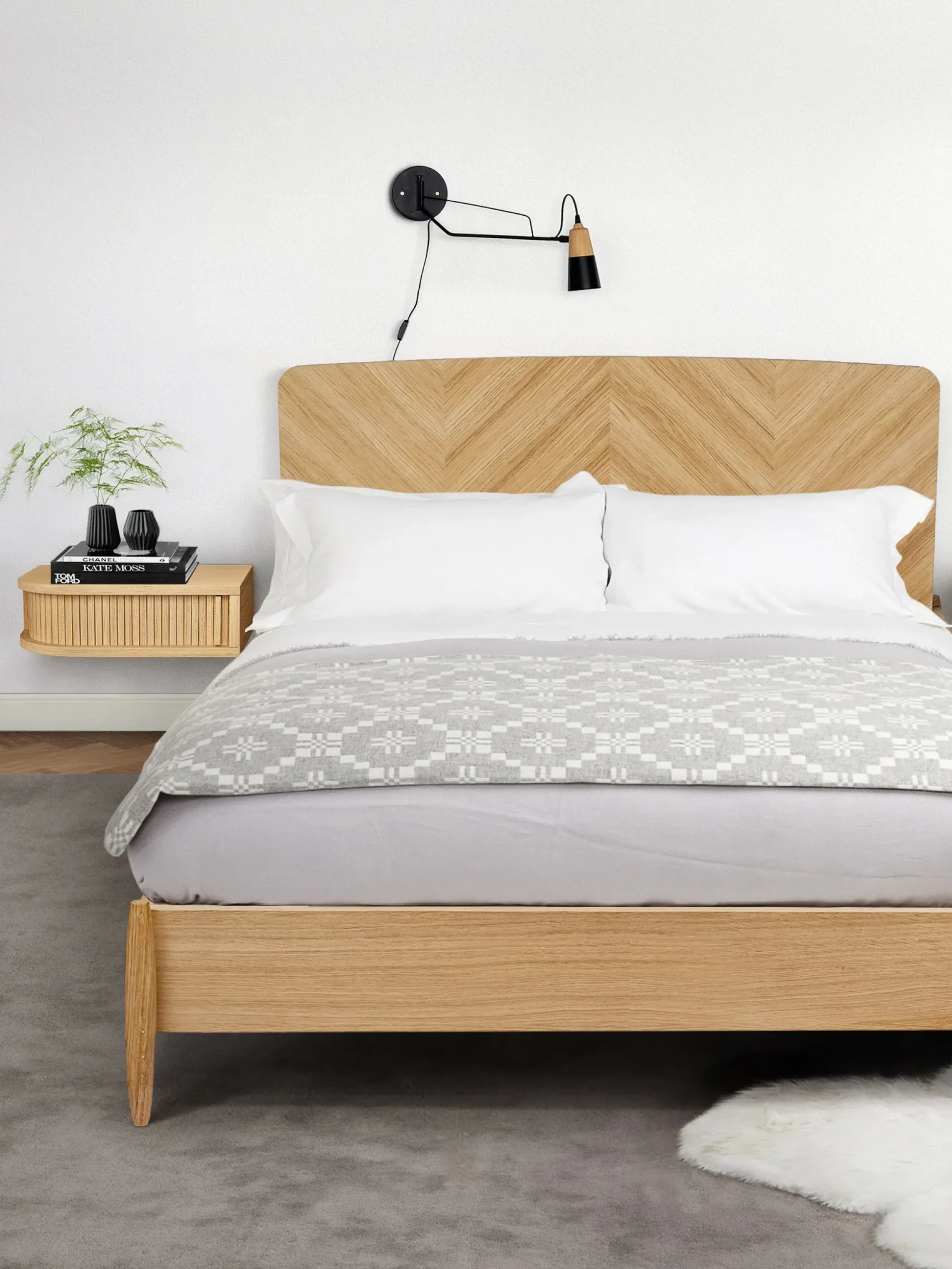 Comodino da parete in legno con cassetto Farsta Tambour