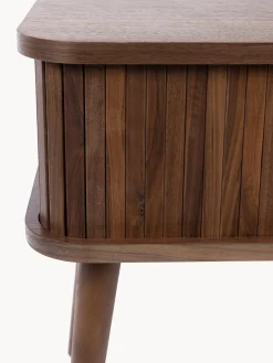 Comodino in legno con anta scorrevole e frontale scanalato Barbier