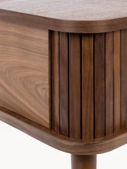 Comodino in legno con anta scorrevole e frontale scanalato Barbier