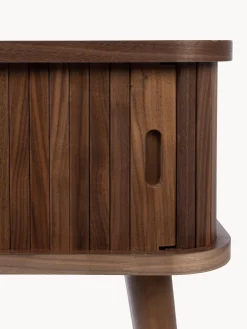 Comodino in legno con anta scorrevole e frontale scanalato Barbier
