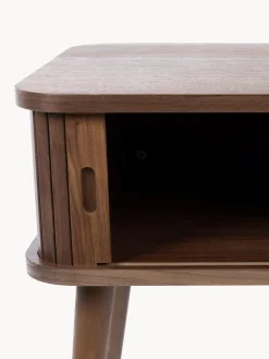 Comodino in legno con anta scorrevole e frontale scanalato Barbier