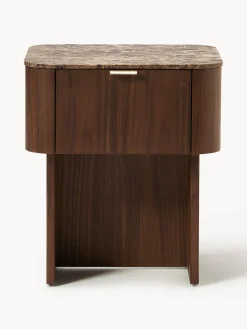 Comodino in legno con piano in marmo Zumi