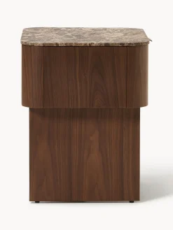 Comodino in legno con piano in marmo Zumi