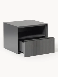 Comodino con frontale scanalato Shea
