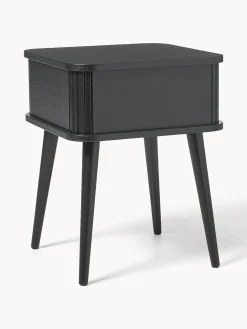 Comodino in legno con anta scorrevole e frontale scanalato Barbier