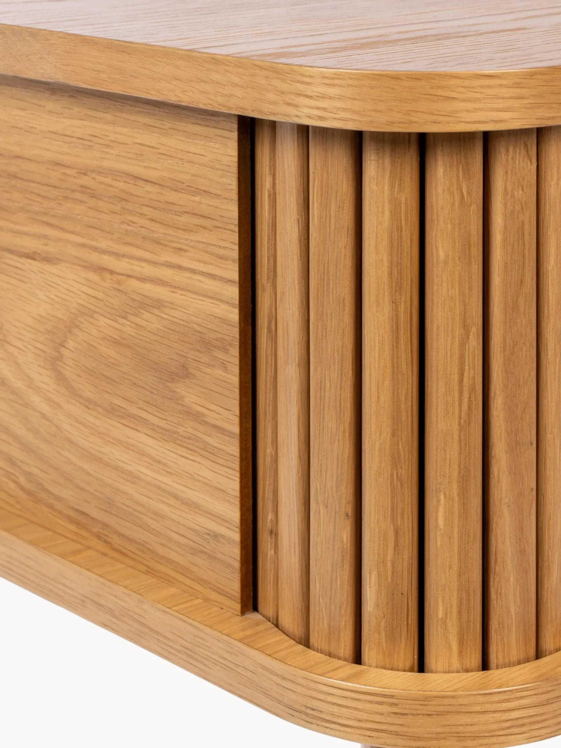 Comodino in legno con anta scorrevole e frontale scanalato Barbier