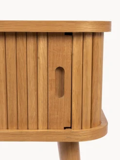 Comodino in legno con anta scorrevole e frontale scanalato Barbier
