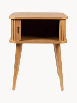 Comodino in legno con anta scorrevole e frontale scanalato Barbier