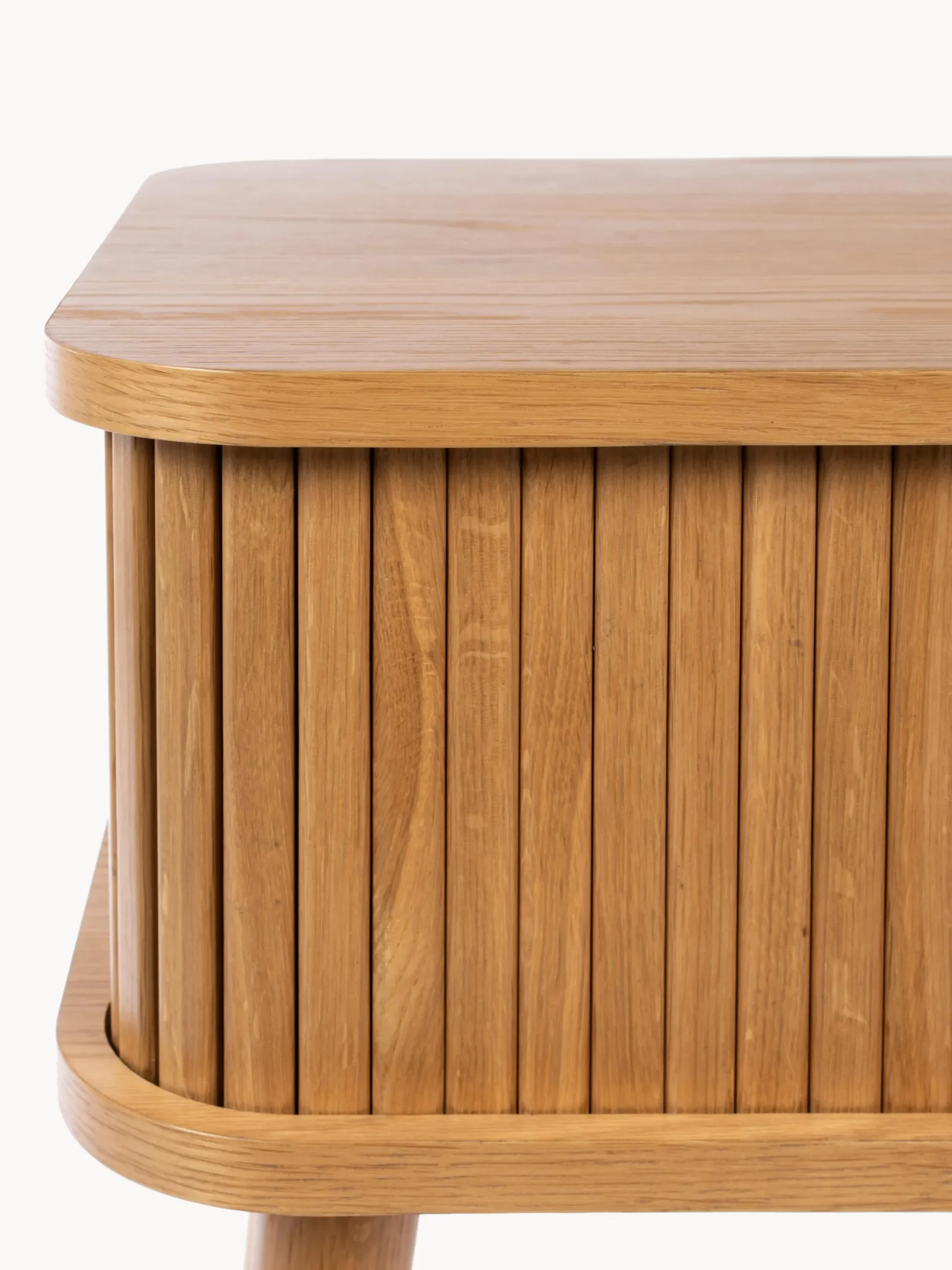Comodino in legno con anta scorrevole e frontale scanalato Barbier