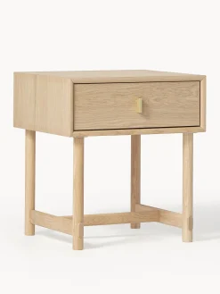 Comodino in legno di quercia con cassetto Diana