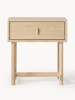 Comodino in legno di quercia con cassetto Diana