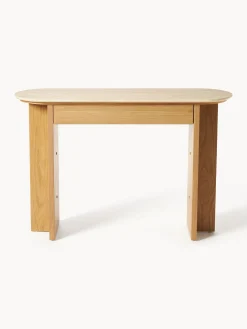 Consolle in legno con piano in travertino Zumi