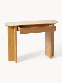 Consolle in legno con piano in travertino Zumi