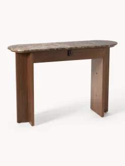 Consolle in legno con piano in marmo Zumi