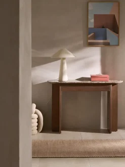 Consolle in legno con piano in marmo Zumi