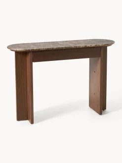 Consolle in legno con piano in marmo Zumi