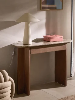 Consolle in legno con piano in marmo Zumi