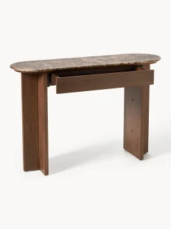 Consolle in legno con piano in marmo Zumi