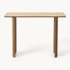 Consolle in legno di quercia con piano in travertino Chandler