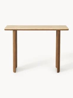Consolle in legno di quercia con piano in travertino Chandler