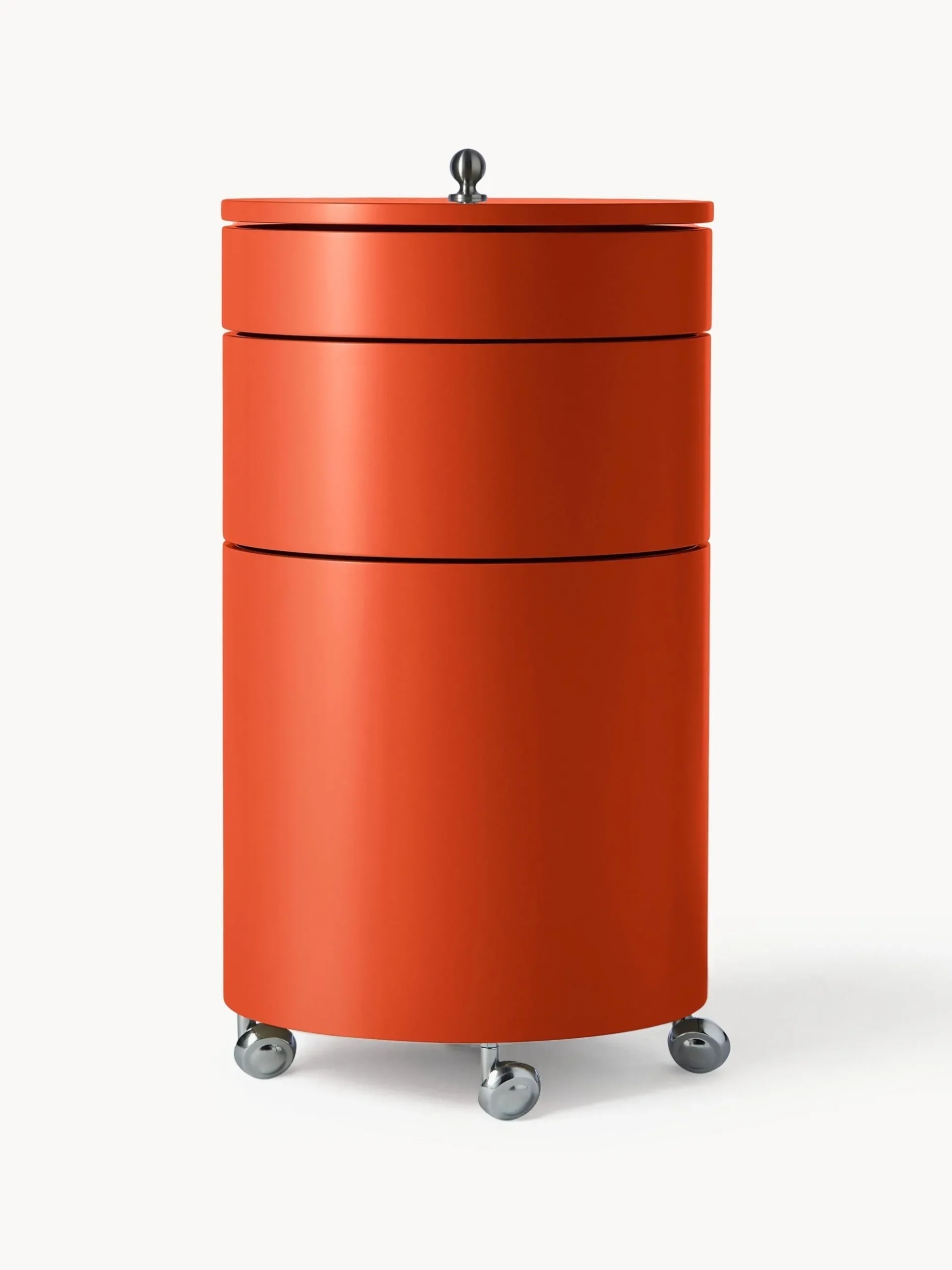 Contenitore a rotelle tondo Barboy, design Verner Panton