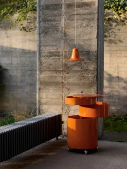 Contenitore a rotelle tondo Barboy, design Verner Panton