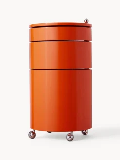 Contenitore a rotelle tondo Barboy, design Verner Panton