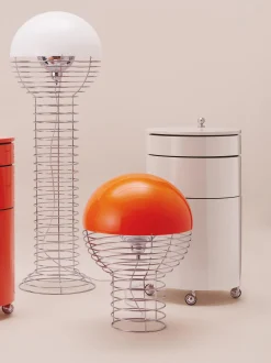 Contenitore a rotelle tondo Barboy, design Verner Panton