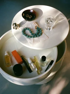 Contenitore a rotelle tondo Barboy, design Verner Panton