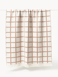 Coperta a quadri reversibile con frange Edison