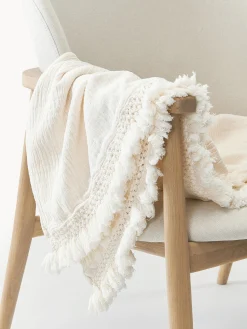 Coperta in cotone con frange Piera