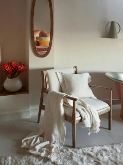 Coperta in cotone con frange Piera
