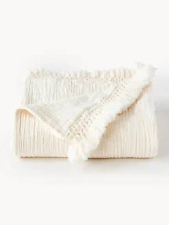 Coperta in cotone con frange Piera