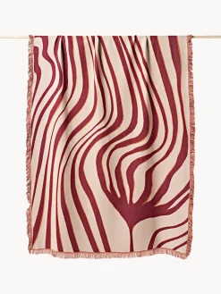 Coperta in cotone reversibile con frange Alia
