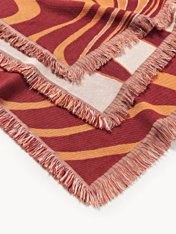 Coperta in cotone reversibile con frange Alia
