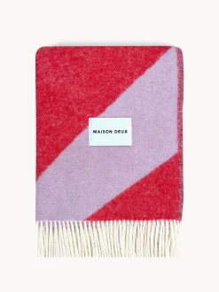 Coperta in lana con motivo a zig-zag Swirl