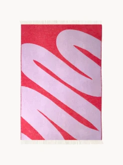 Coperta in lana con motivo a zig-zag Swirl