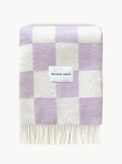 Coperta in lana con motivo a quadri Checkerboard