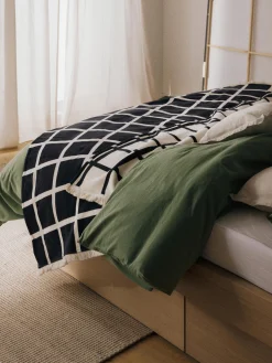 Coperta a quadri con frange Edison