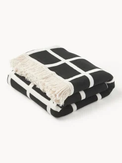 Coperta a quadri con frange Edison