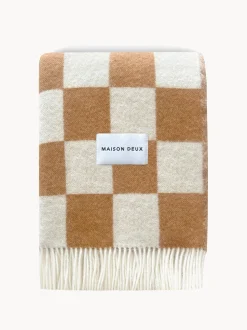 Coperta in lana con motivo a quadri Checkerboard