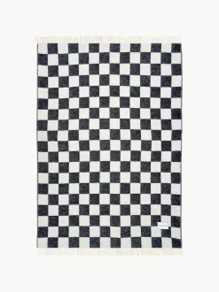 Coperta in lana con motivo a quadri Checkerboard
