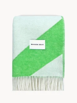 Coperta in lana con motivo a zig-zag Swirl