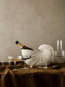 Coppe da champagne in vetro soffiato millerighe Ripple 2 pz