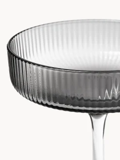 Coppe da champagne in vetro soffiato millerighe Ripple 2 pz