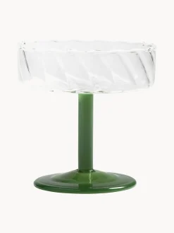 Coppe da champagne in vetro borosilicato fatte a mano Twirl 2 pz