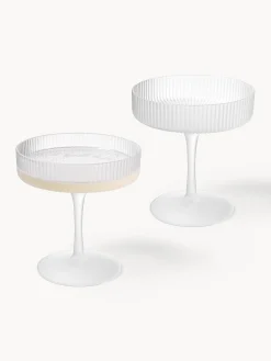 Coppe da champagne in vetro soffiato millerighe Ripple 2 pz