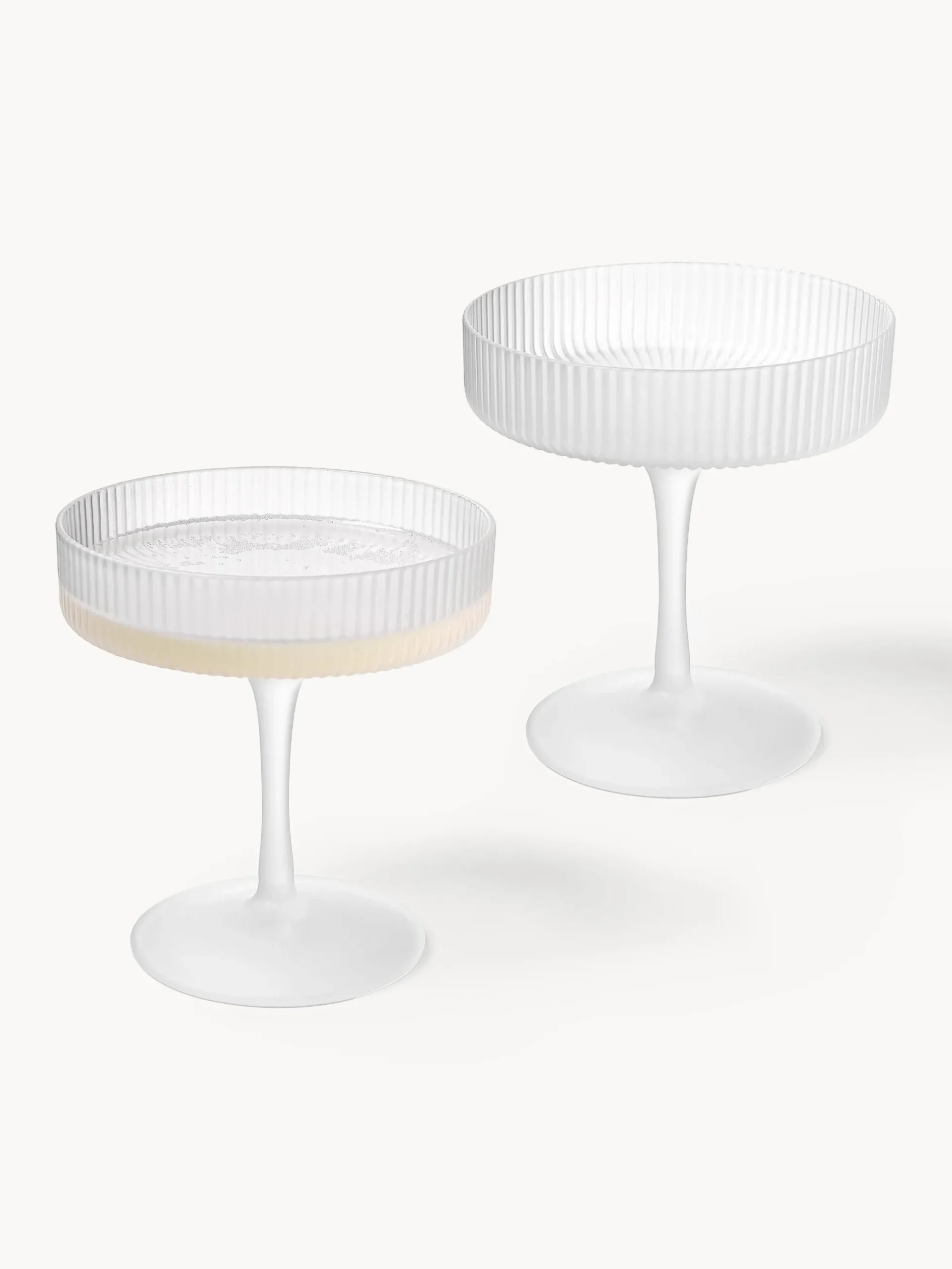 Coppe da champagne in vetro soffiato millerighe Ripple 2 pz