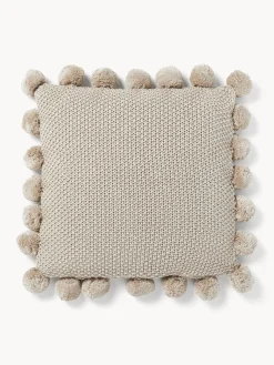 Copricuscino a maglia con pompon Molly